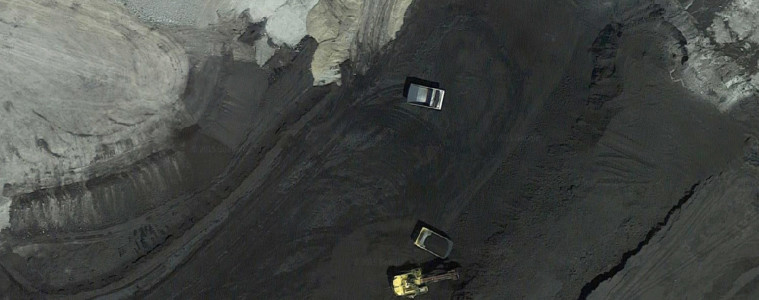 An aerial view of Wyoming's Eagle Butte Mine, owned by bankrupt Alpha Natural Resources. Regulators estimate it would cost over $400 million to restore the land that Alpha has mined in Wyoming. Photo: Google Earth