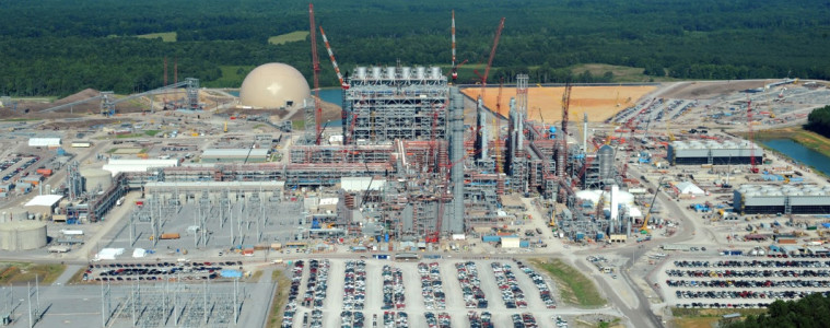 The electric-generating facility under construction in Kemper County, Mississippi is a next-generation coal-fired power plant that will use carbon capture technology. The plant, which will cost $6.1 billion, is scheduled to open in 2016. Photo: Wikimedia Commons