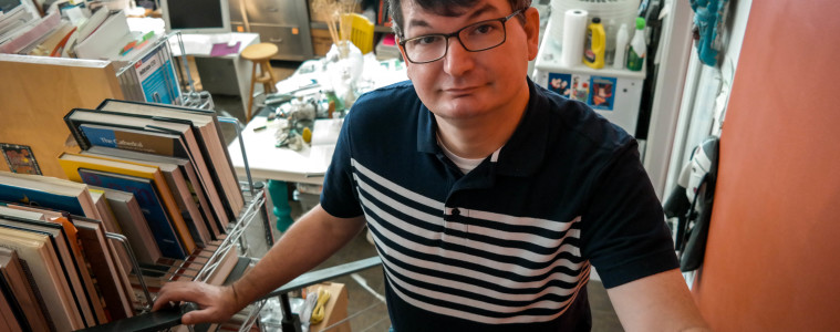 Robert Blackwell is an internet-of-things engineer who currently designs smart devices for a pool company. He's been interested in Pittsburgh's sewer problem for years and has an idea for a device that could be a cheap fix. Photo: Lou Blouin