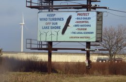 Billboard against Wind energy.