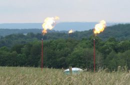 Marcellus Shale gas well flares