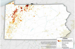 a map of orphan gas wells in Pennsylvania