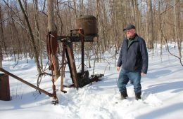 Don Cornell near an abandoned gas well