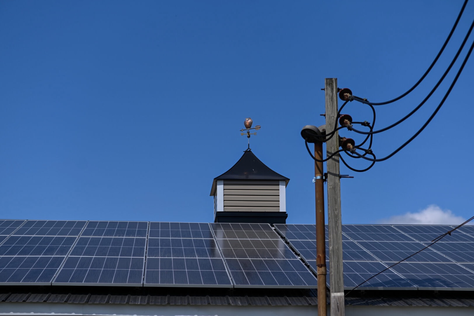 Solar panels on a rooftop