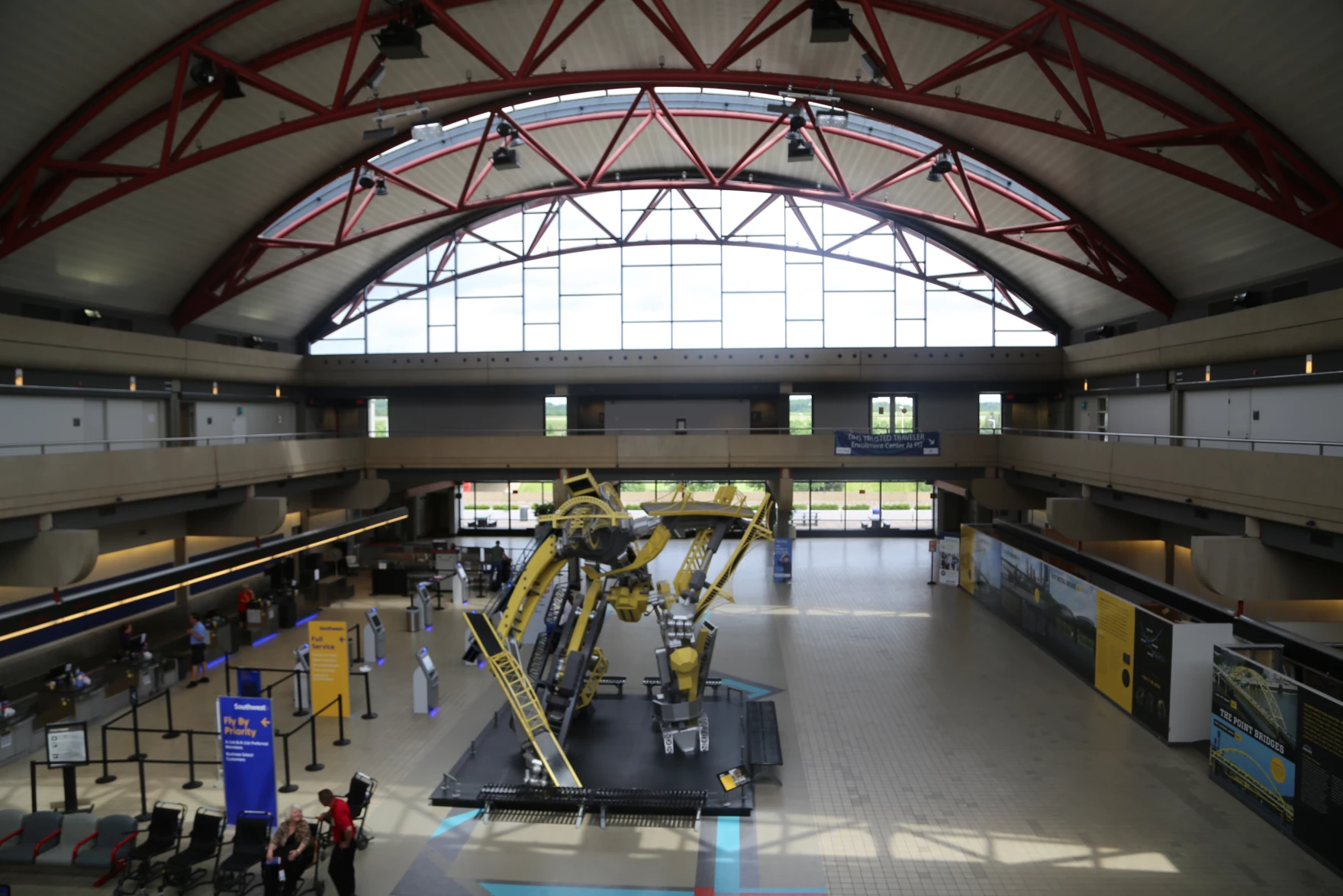Inside the terminal at Pittsburgh International Airport